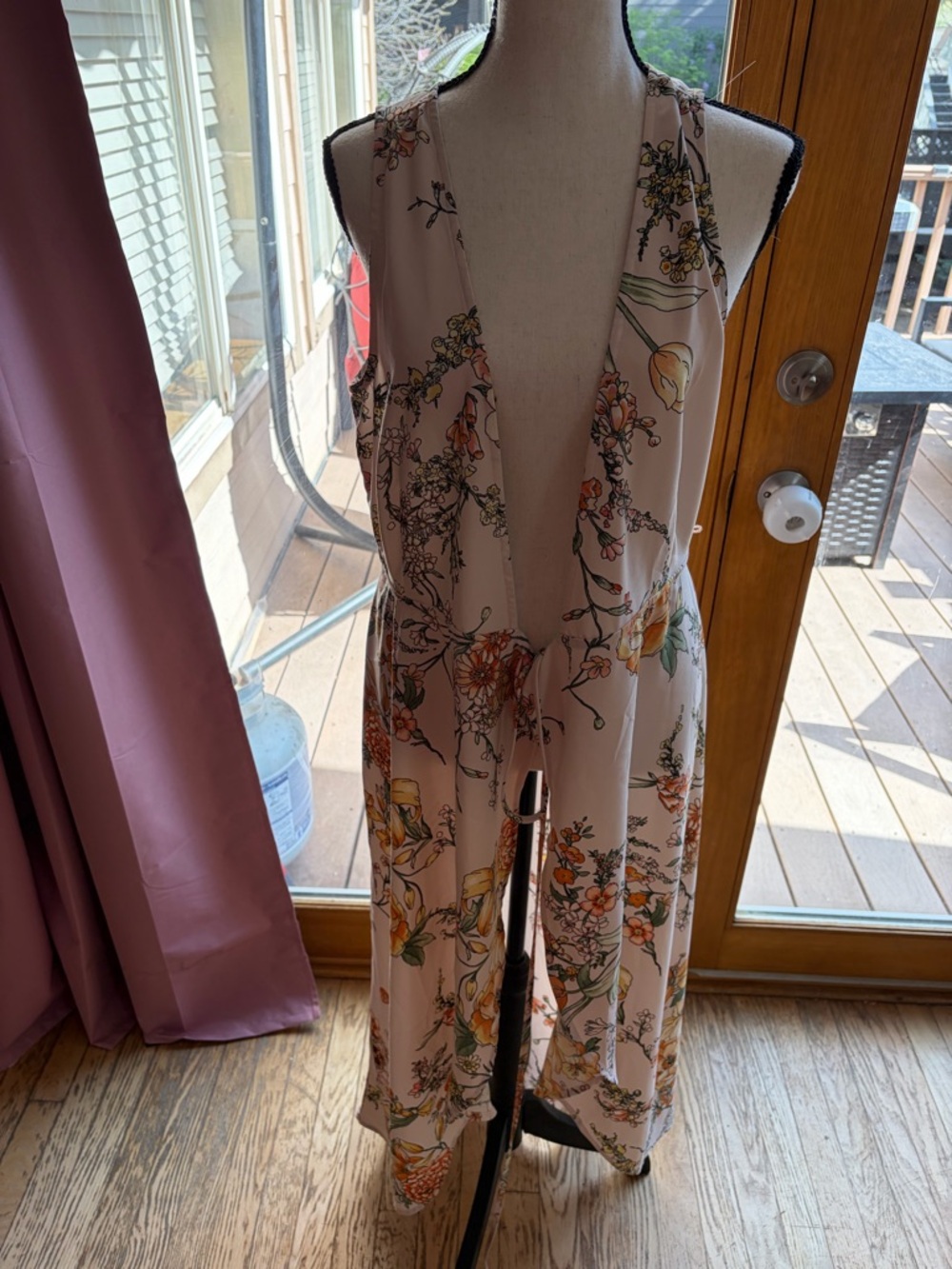 Floral Blush Sleeveless Jumpsuit